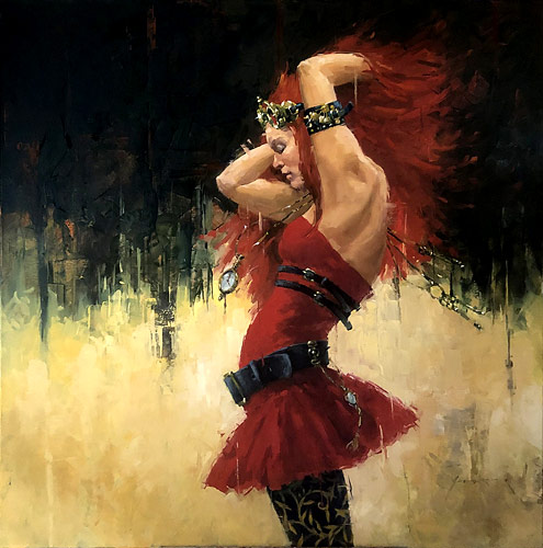 Paul Hooker nz figurative artist, cirque, oil on canvas